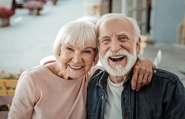 Older Couple Smiling at Park